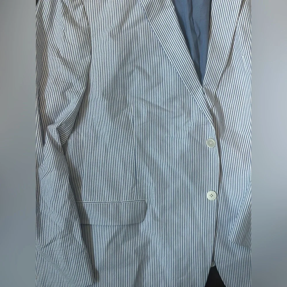 Izod Blue and White Cotton Blazer